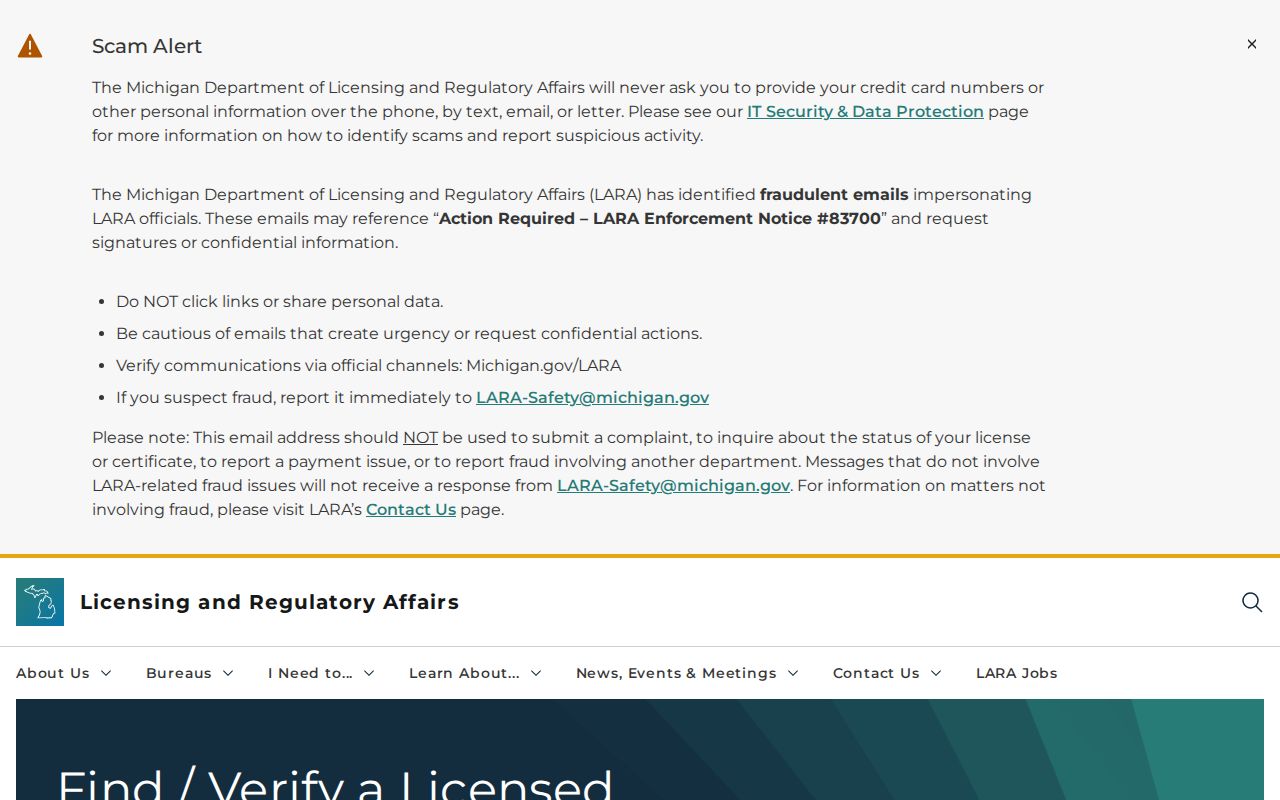 Bedford Township resident records Michigan professional license lookup selector