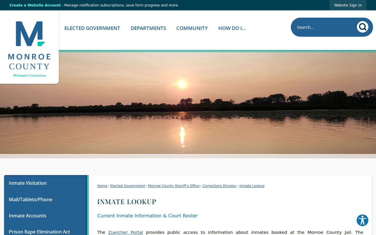 Bedford Township resident records Monroe County inmate lookup options