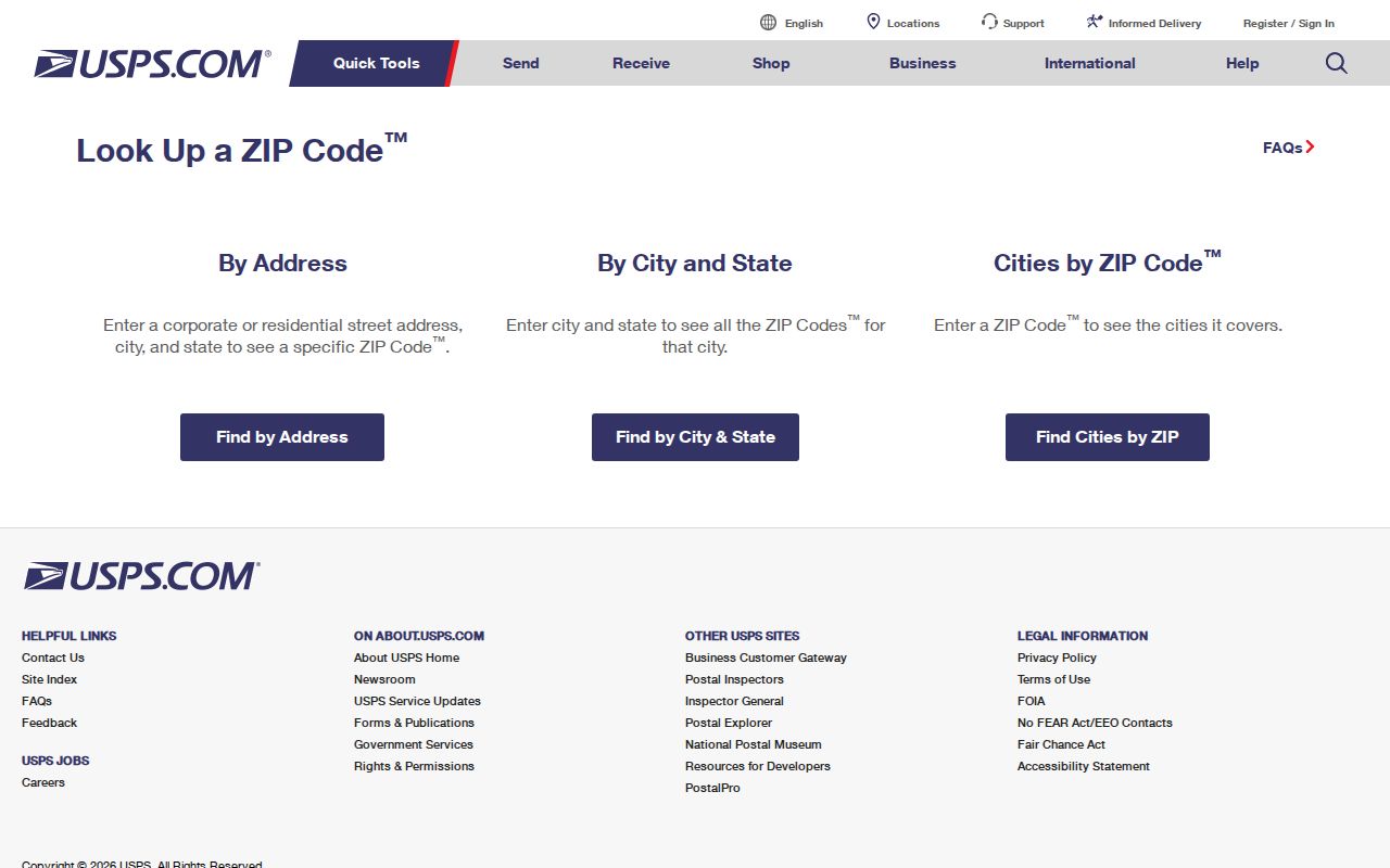 Bedford Township ZIP code directory USPS ZIP lookup controls